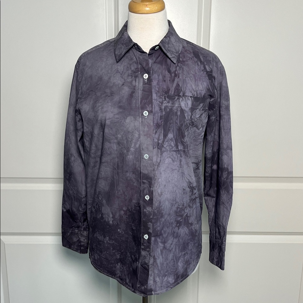 Jenni Kayne Purple Tie-dyed Button-Down Shirt Size XXS